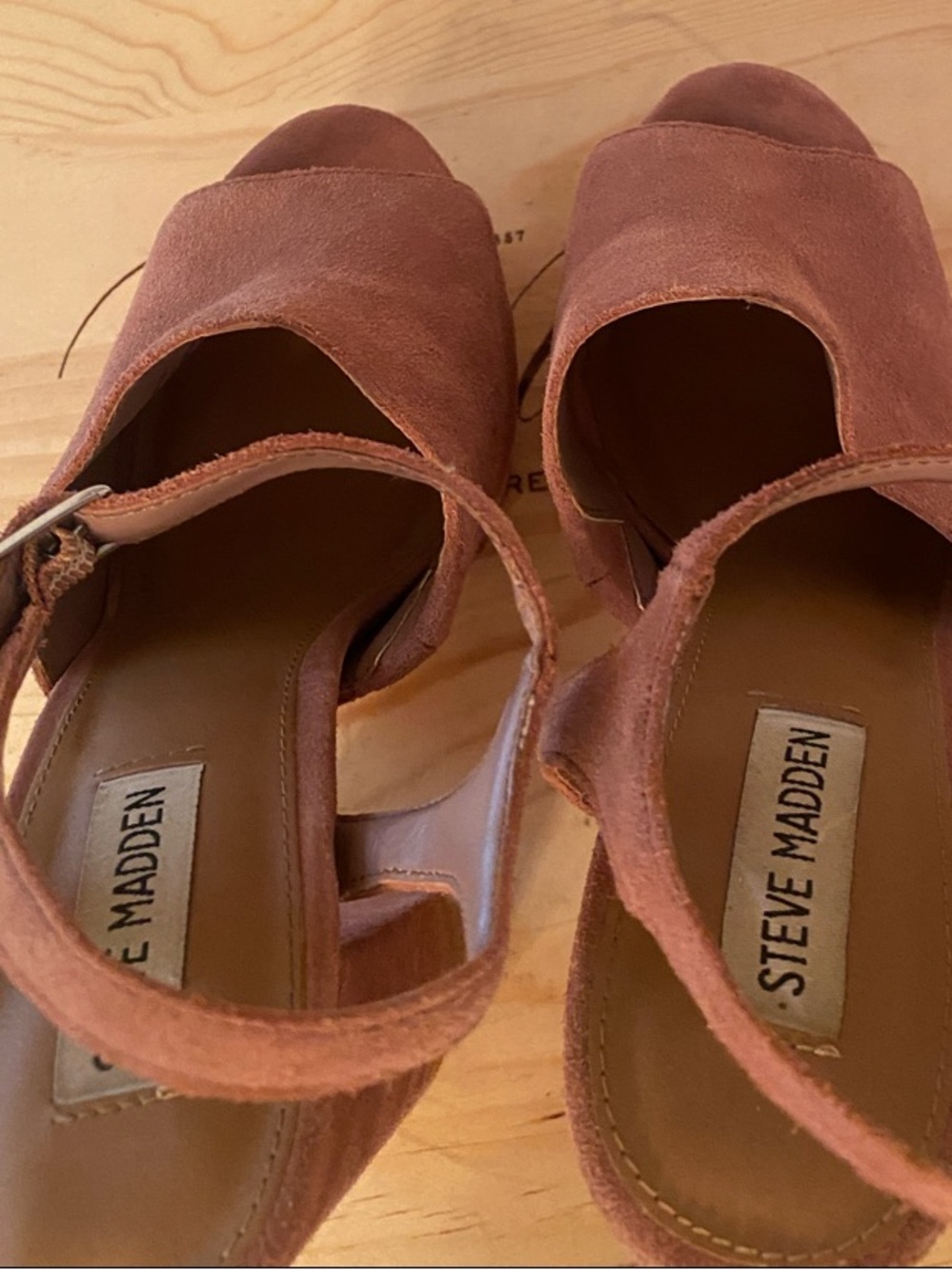 Steve Madden Suede Platform Sandals — Dusty Rose - Picture 7 of 10
